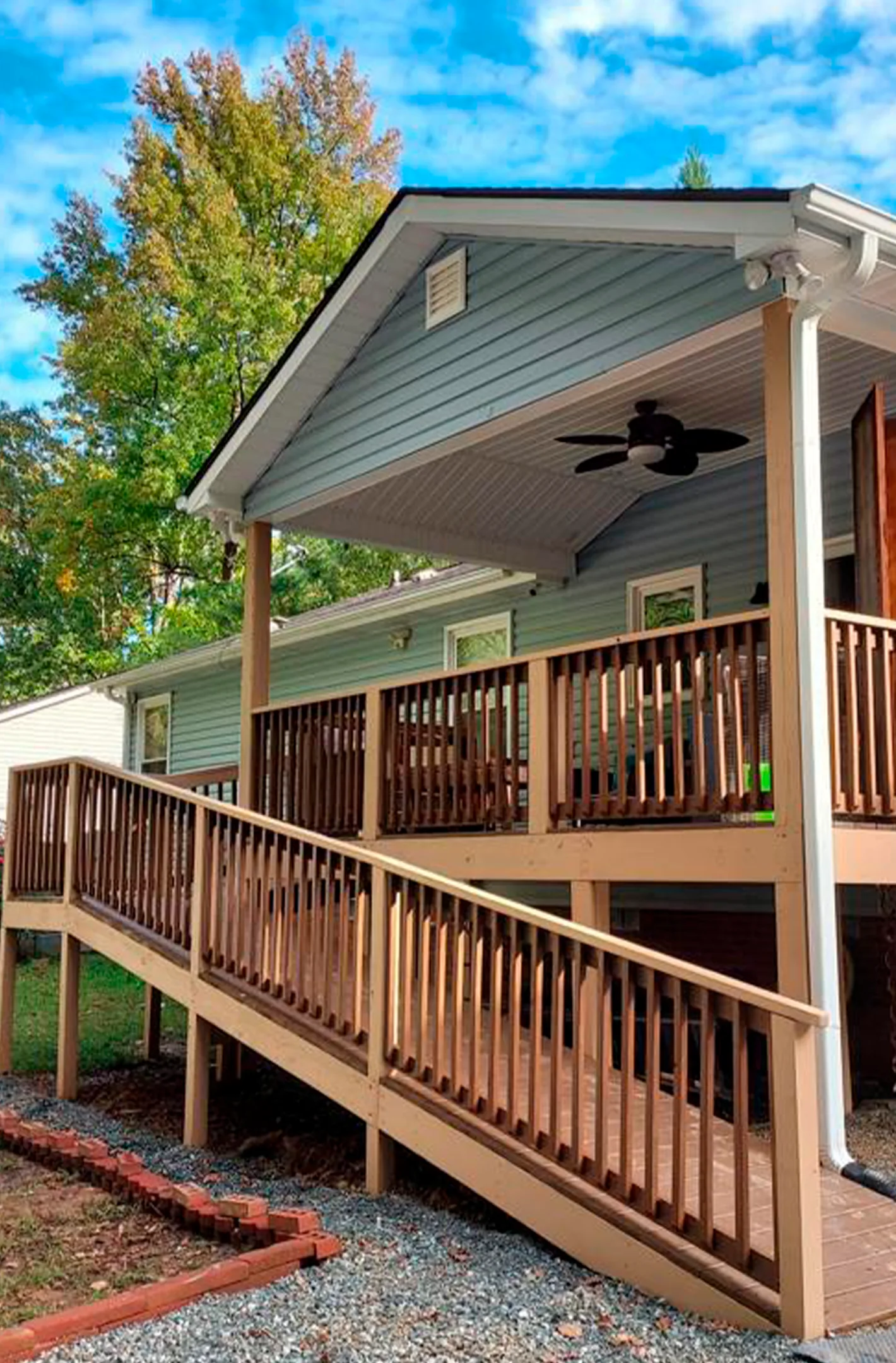 Covered deck and access ramp